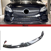Load image into Gallery viewer, NINTE Front Lip For 2019 - 2021 Benz W205 2019 - 2023 C205 A205 C - Class Sport C300 ABS 3PCs Front Bumper Splitters - NINTE
