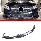 NINTE Front Lip For 2019-2021 Benz W205 2019-2023 C205 A205 C-Class Sport C300 ABS 3PCs  Front Bumper Splitters