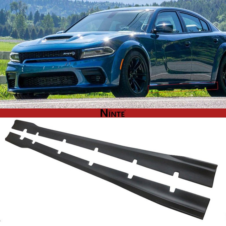 NINTE Side Skirts For 2020 - 2023 Dodge Charger Widebody Rocker Panel Extension Lip Body Kits - NINTE