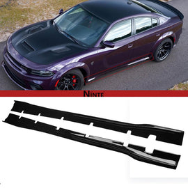 NINTE Side Skirts For 2020 - 2023 Dodge Charger Widebody Rocker Panel Extension Lip Body Kits - NINTE