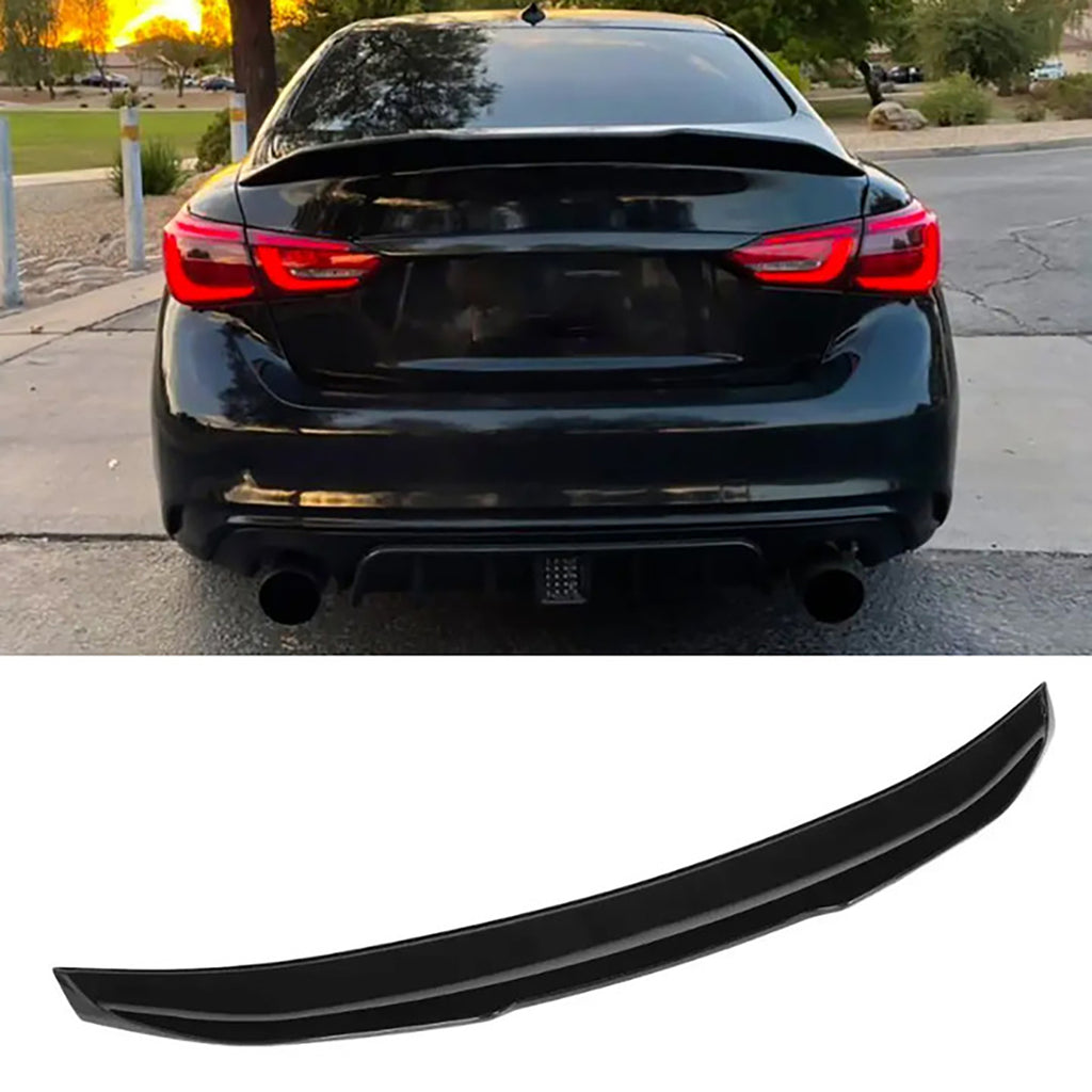 NINTE Rear Spoiler For 2014-2024 Infiniti Q50 PSM Style Trunk Spoiler Wing Splitter