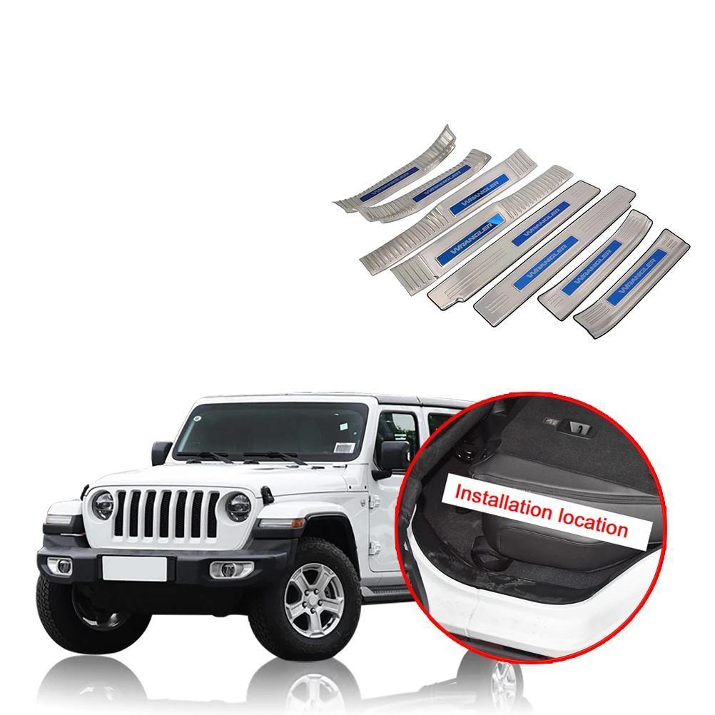 NINTE Jeep Wrangler JL 2018-2019 Door Sill Protector Cover Scuff Plate Entry Guard - NINTE
