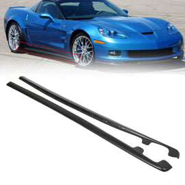 NINTE For 2005 - 2013 Chevy Corvette C6 Z06 ZR1 Style Side Panels with Mud Flaps Side Skirts ABS Painted - NINTE