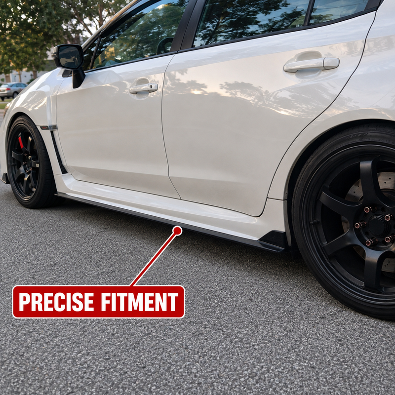NINTE Side Rocker Panel Body Kit Fit for Subaru WRX STI 4-Door 2015-2021 Black ST Style Left and Right Pair