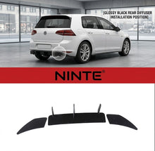 Charger l'image dans la galerie, NINTE Rear Bumper Lip Splitter Fit For VW Golf 7.5 R 2017-2019 Painted Gloss Black One Piece Sport Style Without Logo