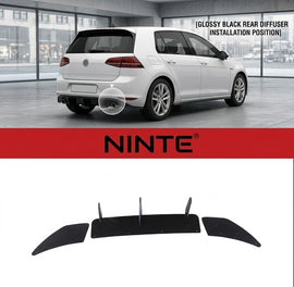 NINTE Rear Bumper Lip Splitter Fit For VW Golf 7.5 R 2017-2019 Painted Gloss Black One Piece Sport Style Without Logo - NINTE