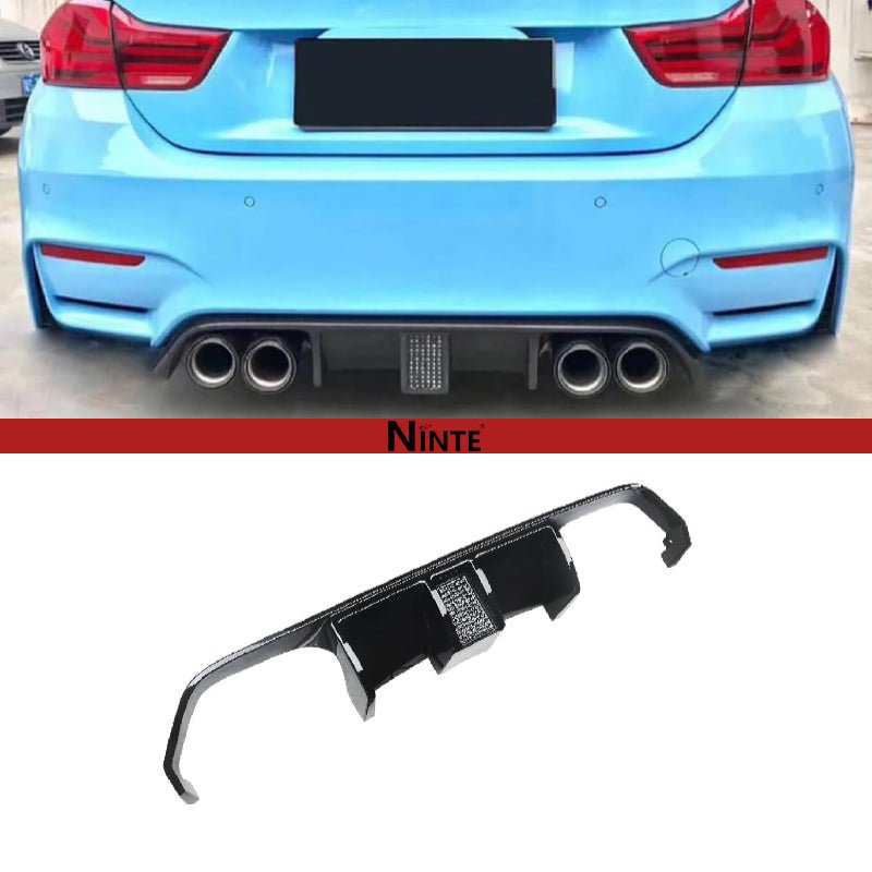 NINTE Rear Diffuser Lower Middle Lip for BMW F80 M3 F82/F83 M4 M Sport Bumper 2015 2016 2017 2018 2019 2020 ABS Painted Lower Bumper Lip with Light - NINTE