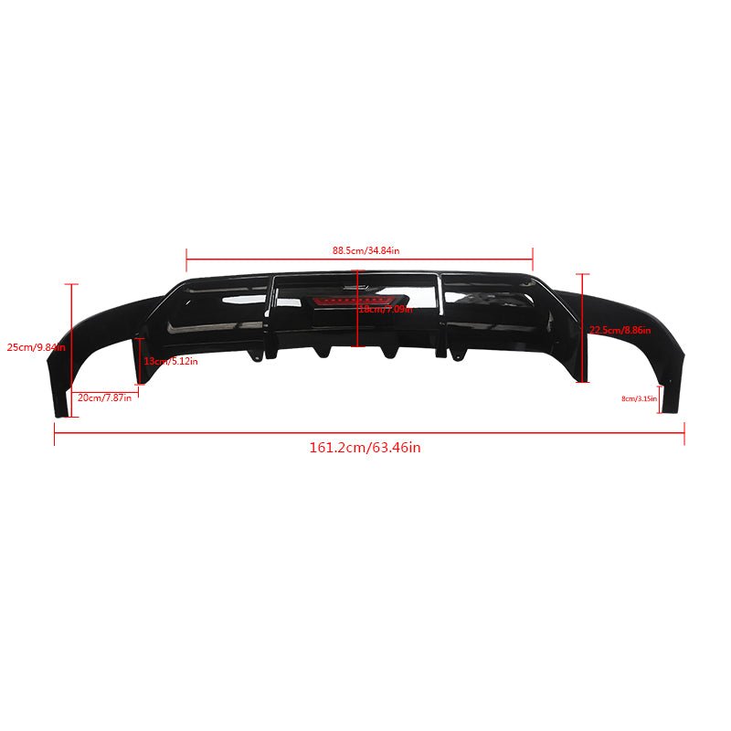 NINTE Rear Diffuser With LED Brake Light For 2018 - 2024 Toyota 8th Gen Camry SE XSE - NINTE