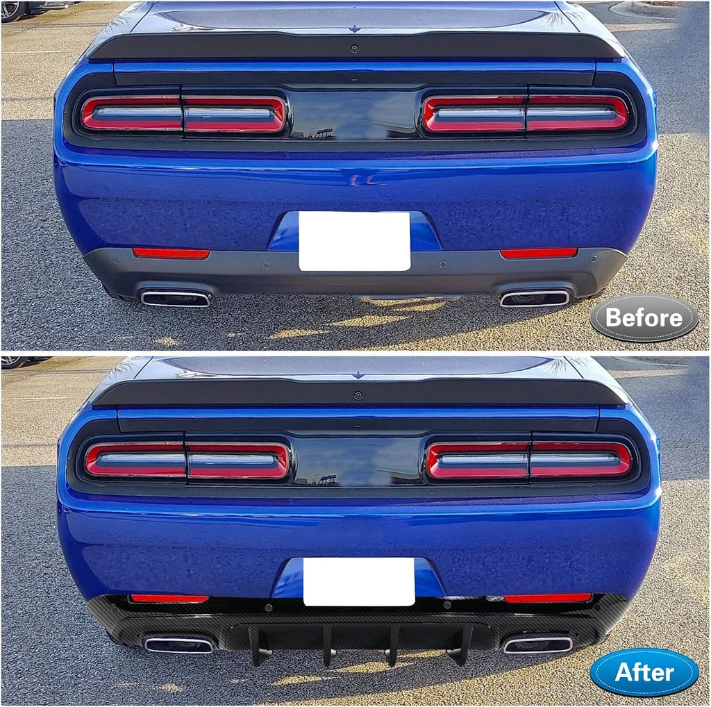 NINTE For 2015-2023 Dodge Challenger  Rear Diffuser Lip ABS Carbon Fiber Look