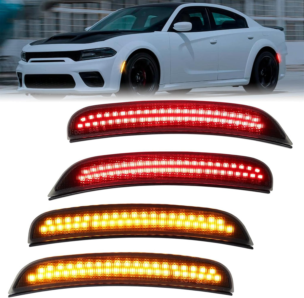 NINTE For 2015-2024 Dodge Charger R/T Scat Pack SXT GT SRT Front Rear Smoked Lens Lamps LED Side Marker Lights