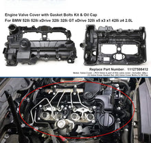 Load image into Gallery viewer, NINTE N20 Engine Valve Cover with Gasket Bolts Kit Oil Cap for BMW 2012-2018 528i 528i xDrive 328i 328i GT xDrive 320i x5 x3 X1 428i z4 2.0L Replace 11127588412