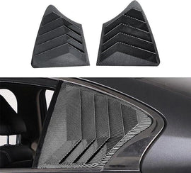 NINTE Rear Side Window Louvers for 2014 - 2024 Infiniti Q50 Air Vent Scoop Shades Cover Blinds Trim Exterior Accessories Sport Style 2pcs - NINTE