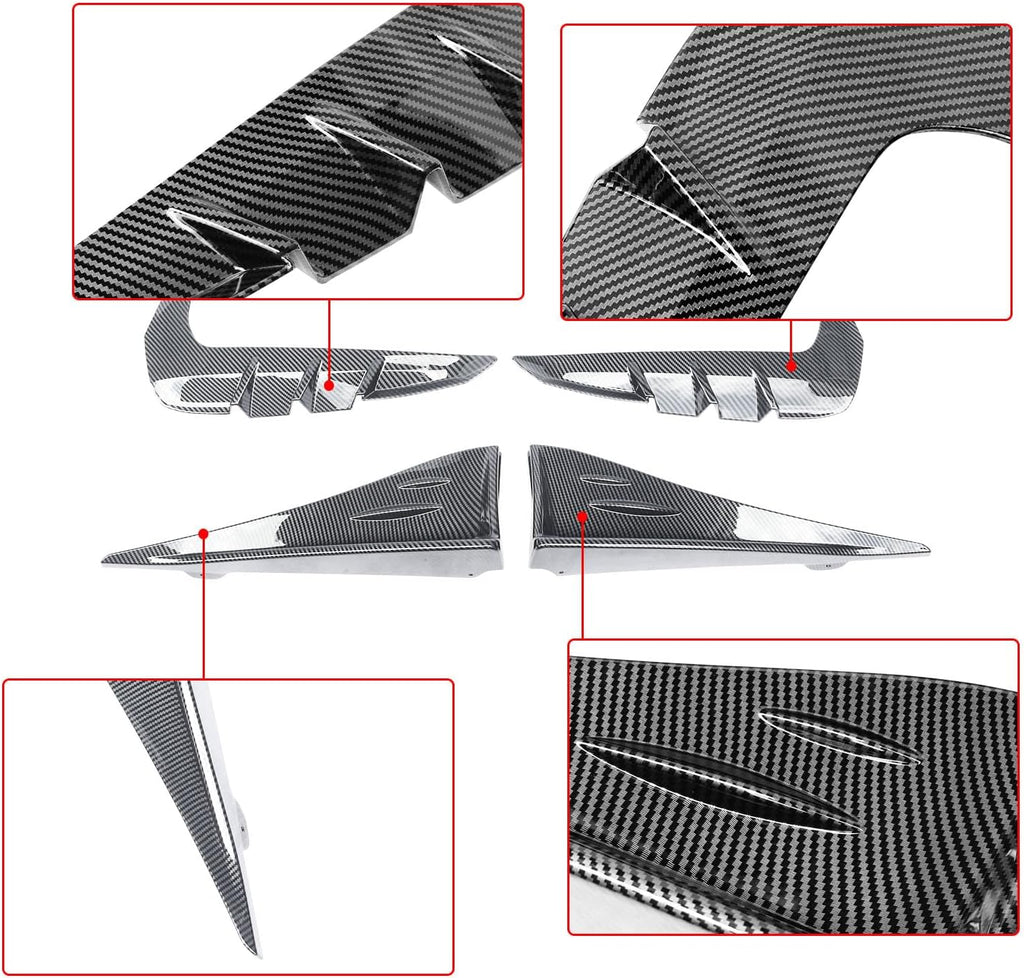 NINTE Side Skirts Side Splitter Winglets & Front Fender Side Air Flow Vent Trim Fit for Toyota BRZ & Subaru GR 86 2022 2023 2024 2025 Carbon Fiber Coating ABS Painted 4PCS Decoration - NINTE