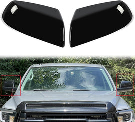 NINTE Mirror Caps for 2007 - 2021 Toyota Tundra & Sequoia Gloss Black Top Half Mirror Covers (NOT The Replacement) - NINTE