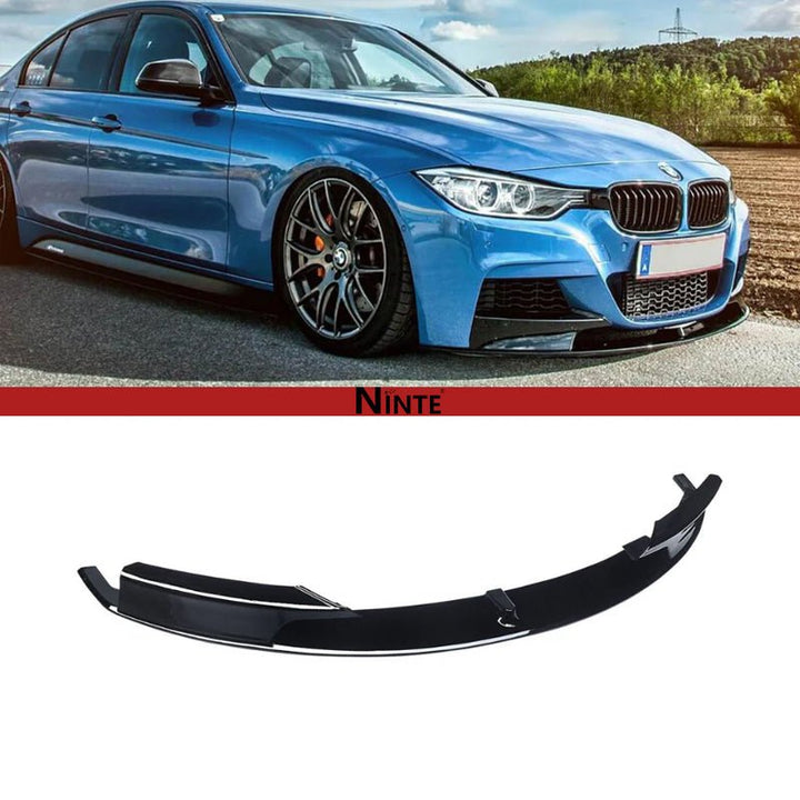 NINTE Front Bumper Lip For 2012 - 2018 BMW F30 3 - Series M Tech Front Bumper Lip Front Splitter Gloss Black - NINTE