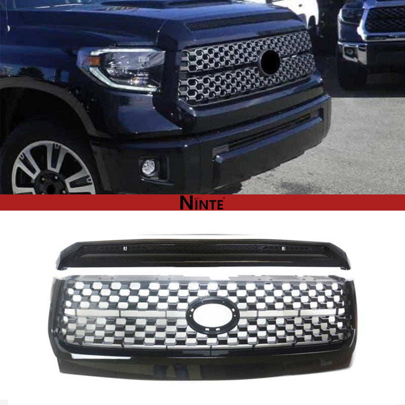 NINTE Front Grill For 2014-2021 Toyota Tundra Replacement Hood Bulge Lower Grille