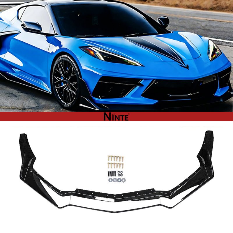 NINTE Front Lip For 2020 - 2025 Chevrolet Corvette C8 Stingray Z51 7PCs ABS Front Bumper Splitter - NINTE