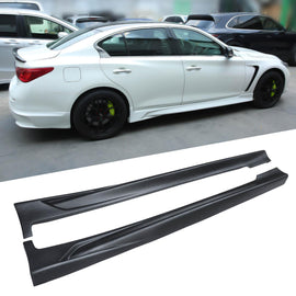 NINTE MOD Style Side Skirts For 2014 - 2024 Infiniti Q50 Extension Lips ABS Integrated Durable - NINTE