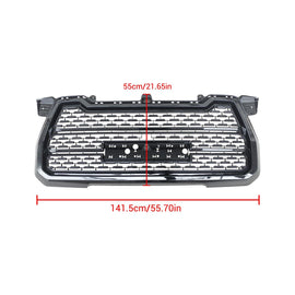NINTE Front Hood Grille For 2019 - 2021 GMC Sierra 1500 ABS Denali Mesh Style Gloss Blcak - NINTE