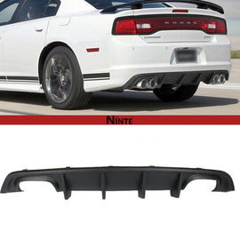 NINTE Rear Diffuser For 2012 - 2014 Dodge Charger SRT8 Quad Exhaust ABS Painted Rear Bumper Lip - NINTE