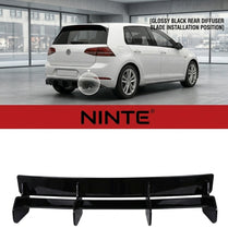 Charger l'image dans la galerie, NINTE Rear Bumper Lip Splitter Fit For VW Golf 7 R 2013-2017 Painted Gloss Black One Piece Sport Style Without Logo
