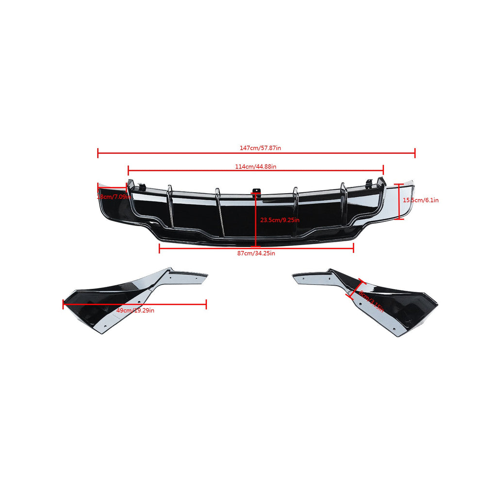 NINTE-Rear-Diffuser-For-2017-2022-Tesla- Model-3-ABS-gloss-black