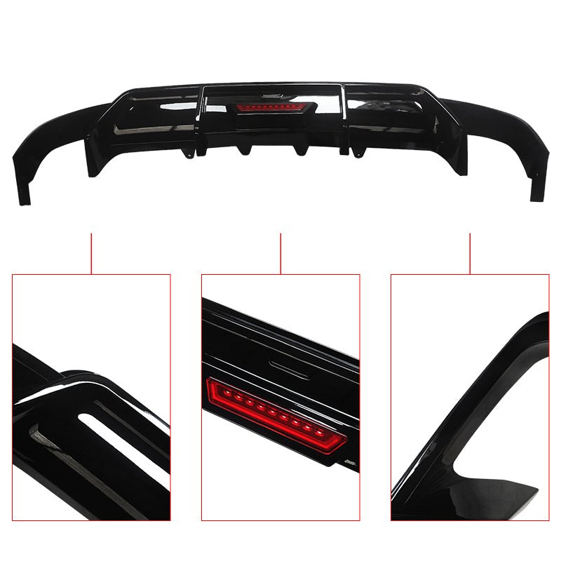 NINTE Rear Diffuser With LED Brake Light For 2018 - 2024 Toyota 8th Gen Camry SE XSE - NINTE
