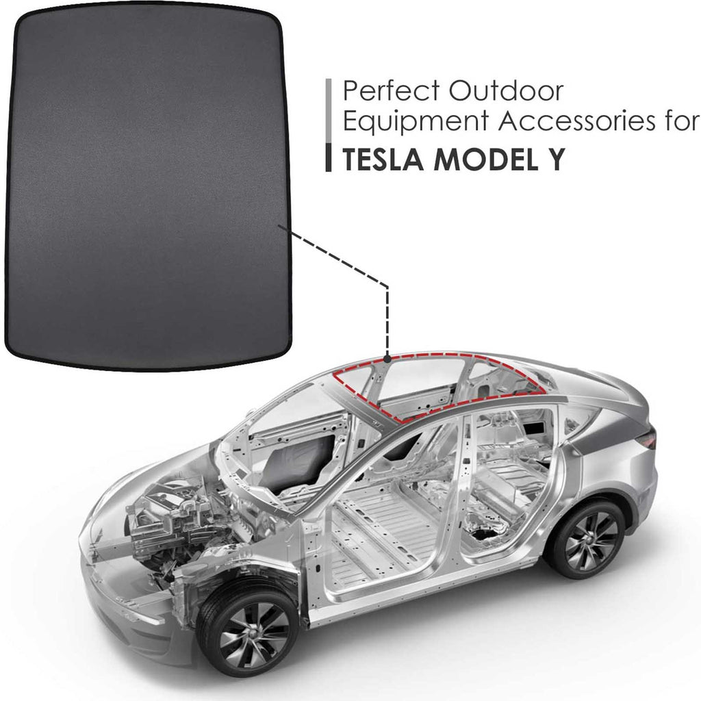 NINTE Sunshade For 2020 2021 Tesla Model Y with UV/Heat Insulation Cover Set of 2 Glass Roof shade