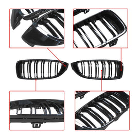 NINTE For 2014 - 2017 BMW 4 Series F32 F33 F36 F82 M4 Grille Dual Slats Grill Replacement - NINTE