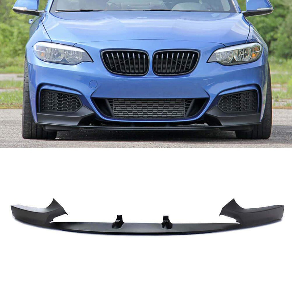 2014-2020 BMW F32 F33 F36 E Style Unpainted Black Front Bumper Lip PU