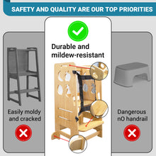 Load image into Gallery viewer, NINTE | 3 - in - 1 Kids Learning Tower with Chalkboard - Safe Kitchen Helper Step Stool - NINTE