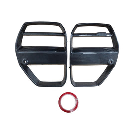 NINTE V Style Nose Grill For 2021 - 2025 BMW G80 G82 G83 Grille Real Dry Carbon Fiber - NINTE