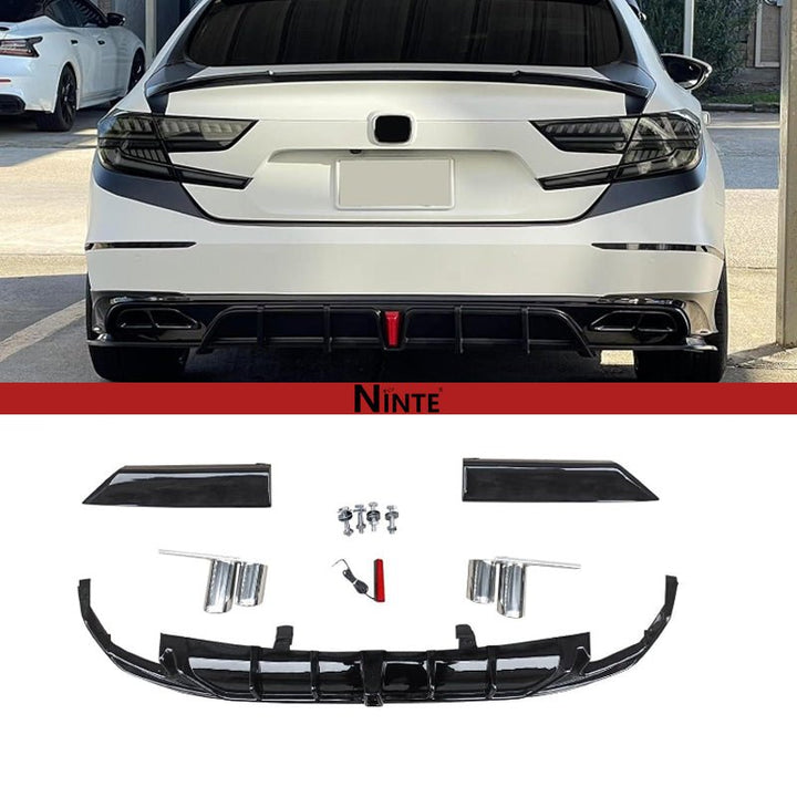 NINTE Rear Diffuser with Tailpipe for 2023 - 2025 Honda Accord with Brake Light - NINTE