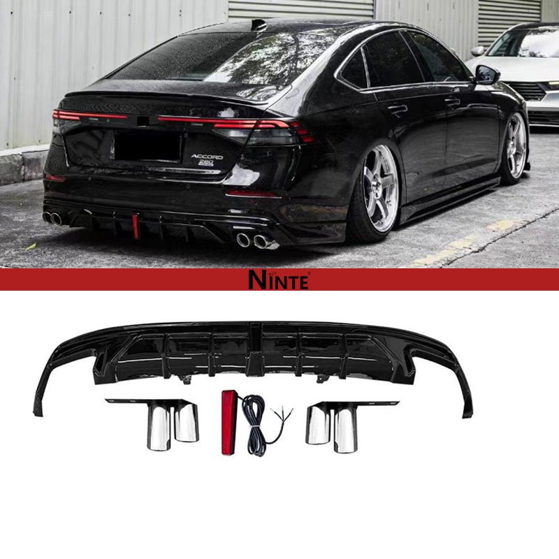 NINTE Rear Diffuser with Tailpipe for 2023 - 2025 Honda Accord with Brake Light - NINTE