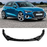 NINTE For 2021-2024 Audi A3 8Y Front Lip ABS Front Bumper Splitter ABS 3 Pieces NON-Fit S-Line Fit Sport