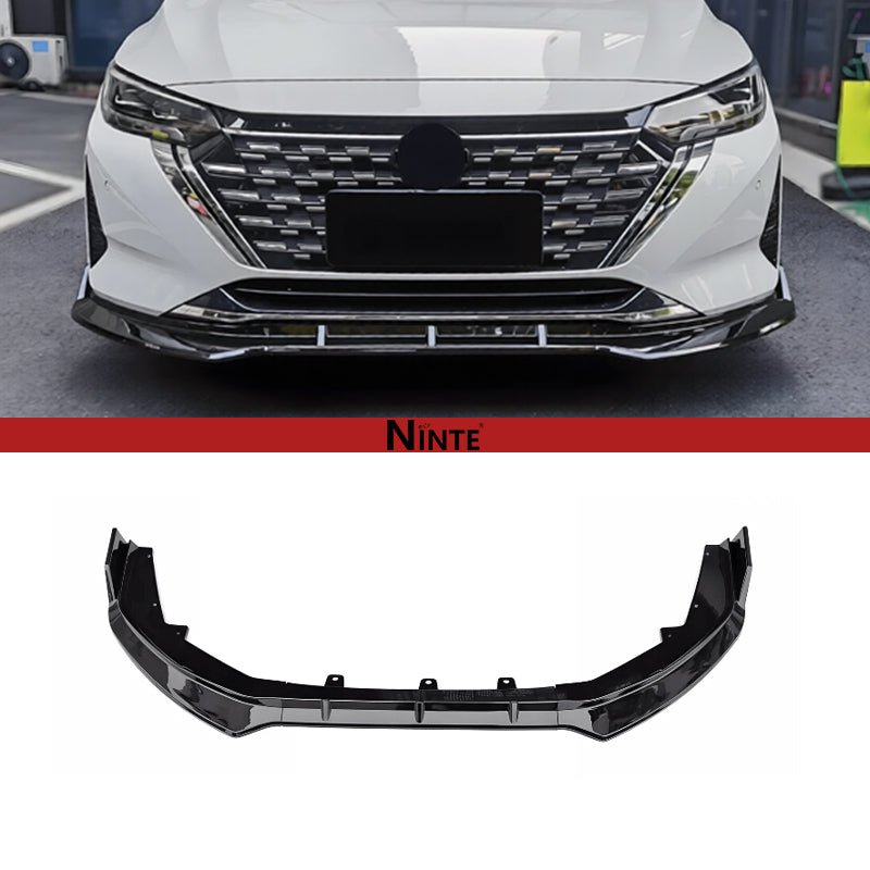 NINTE JDM Style Front Lip For 2024 - 2025 Nissan Sentra Front Bumper Lip Spoiler PP Gloss Black 3PCS - NINTE