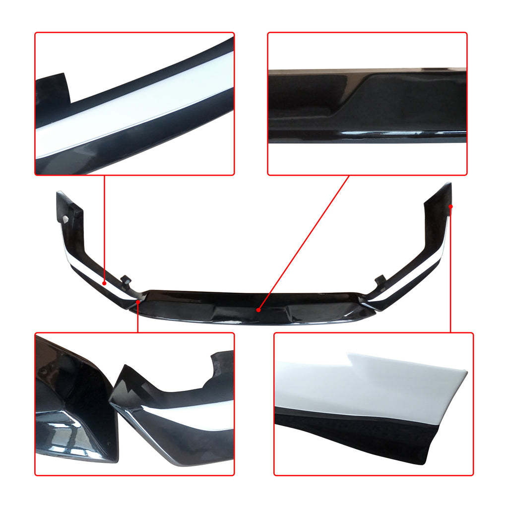 NINTE For 2022-2024 Honda Civic 11th Front Lip GF Bodykit Pearl White Black Front Bumper Lip Kit