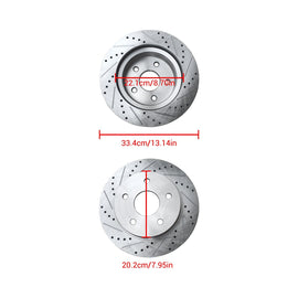 NINTE For Dodge Durango Ram 1500 Chrysler Aspen Front Drilled & Slotted Brake Rotors - NINTE