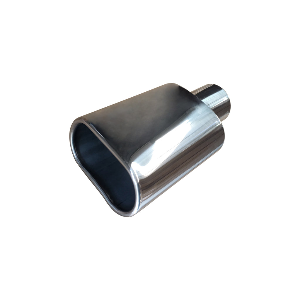 NINTE 2.5" Inlet 5.5" x 3" Outlet 9" Length Stainless Steel Rolled Edge Exhaust Tip