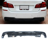 NINTE For 2011-2017 BMW 5-Series F10 F11 535d 535i Rear Diffuser M Sport MP Style Twin Outlet Rear Bumper Lip