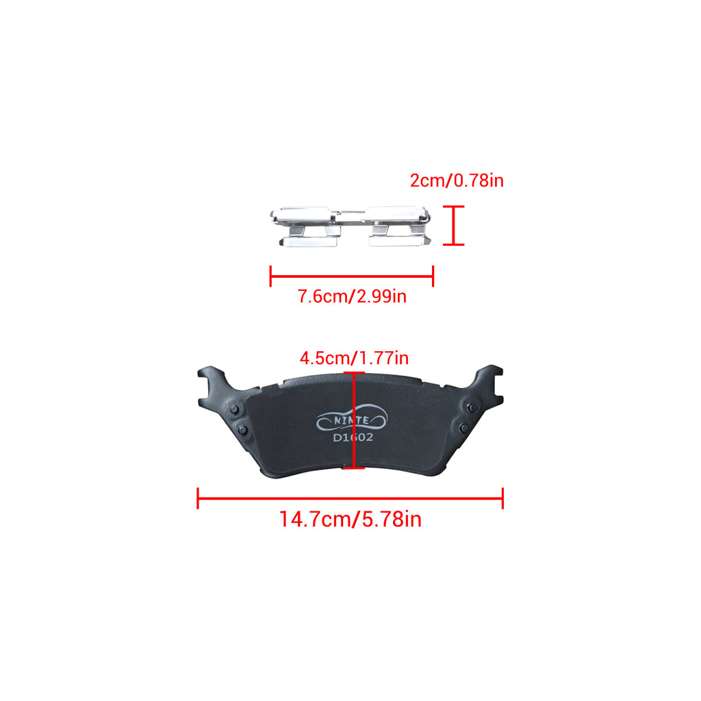 NINTE Front & Rear Ceramic Brake Pads for Ford F-150 F150 2012-2020