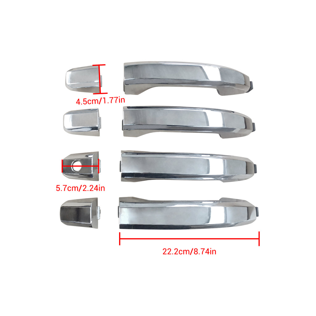 NINTE Door Handle Set Fit for Chevy Silverado 1500 GMC Sierra 1500 2014-2019 Chrome Exterior Door Handles Body Trim Replacement Parts 1500 Silverado Accessories