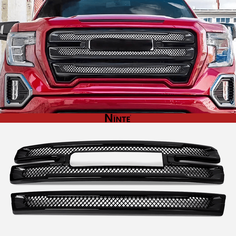 NINTE Grille Covers For 2019 - 2022 GMC Sierra 1500 SLT AT4 Front Mesh Grill Cover Grill Overlay Trim - NINTE