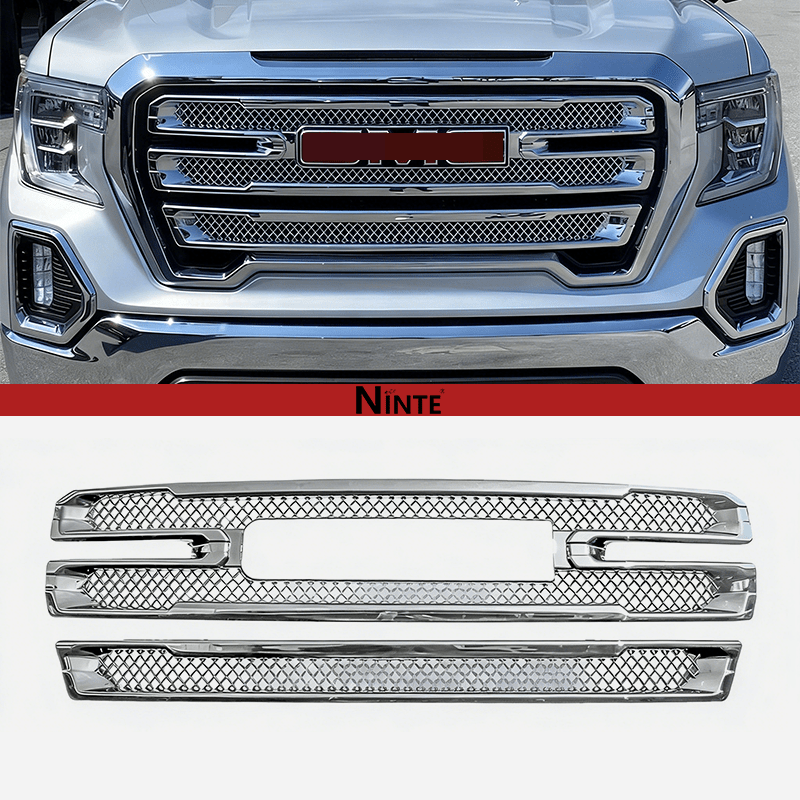 NINTE Grille Covers For 2019 - 2022 GMC Sierra 1500 SLT AT4 Front Mesh Grill Cover Grill Overlay Trim - NINTE