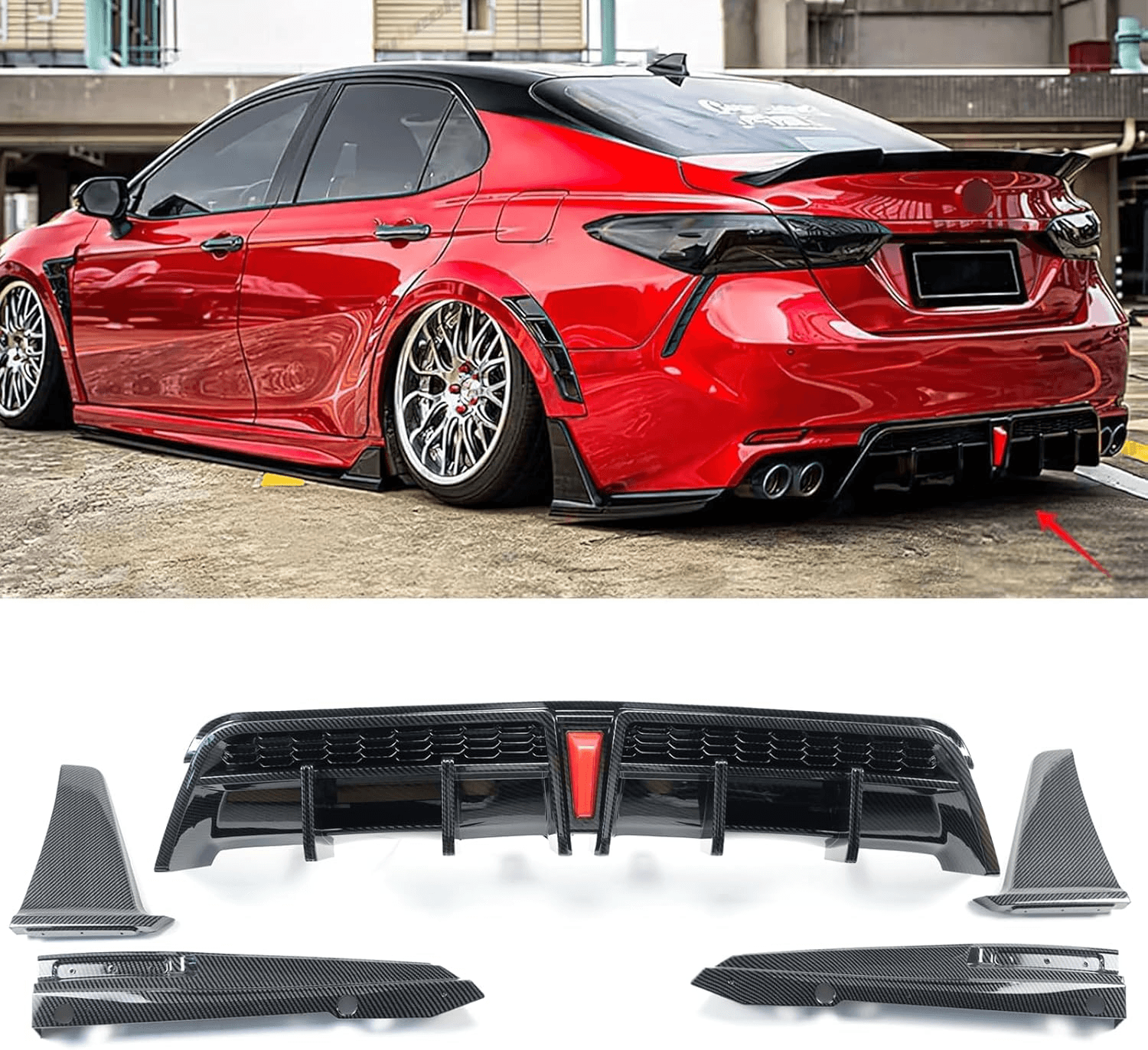 NINTE Yofer V2 Rear Diffuser+Corner Extension For 2018-24 Toyota Camry ...
