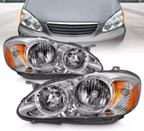 NINTE For 2003-2008 Toyota Corolla Chrome Headlights Replacement