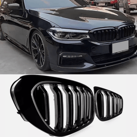 NINTE For 2017 - 2020 BMW 5 Series G30 G31 530i 540i Front Kidney Grille Gloss Black - NINTE