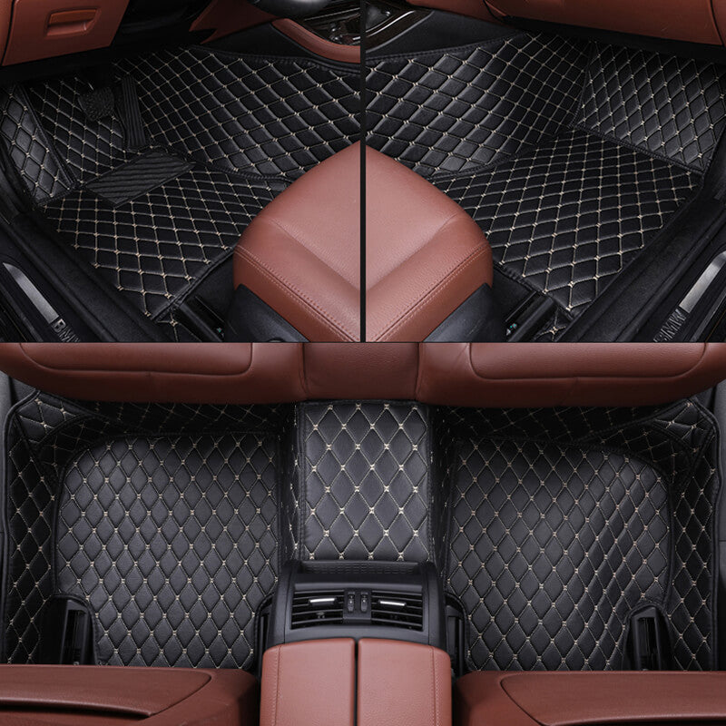 NINTE Floor Mats For 2021 BMW G22-Black Beige