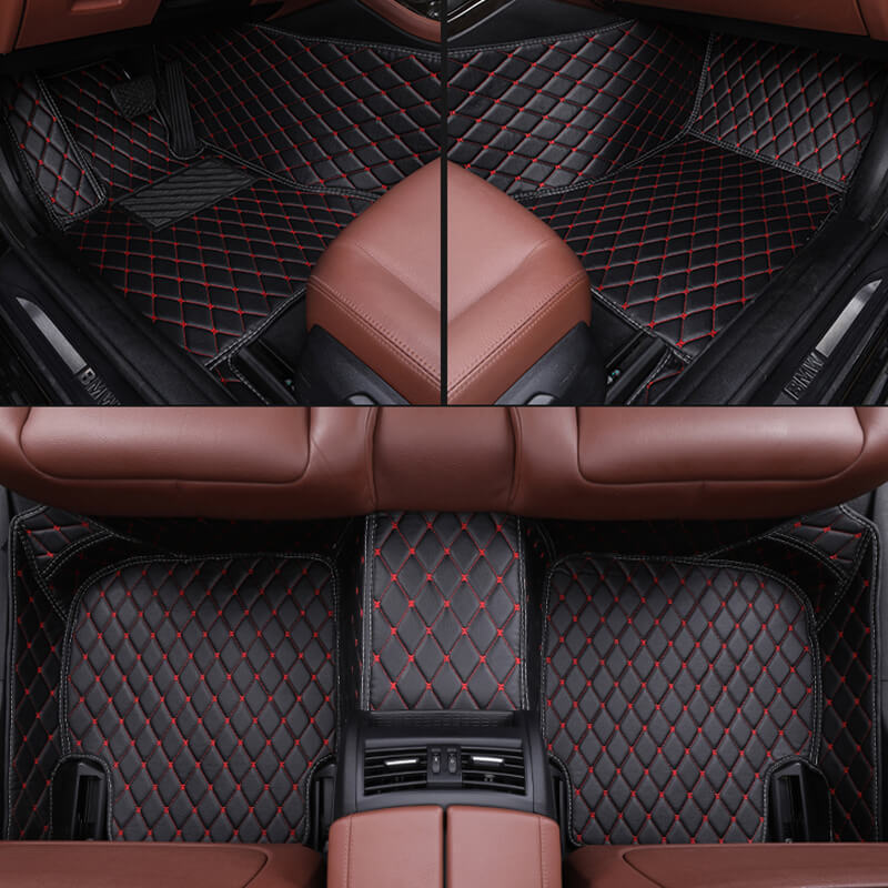 NINTE Floor Mats For 2021 BMW G22-Black Red