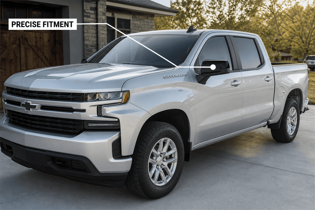 NINTE Top Half Mirror Covers For 2019-2026 Chevy Silverado&GMC Sierra 1500 - NINTE